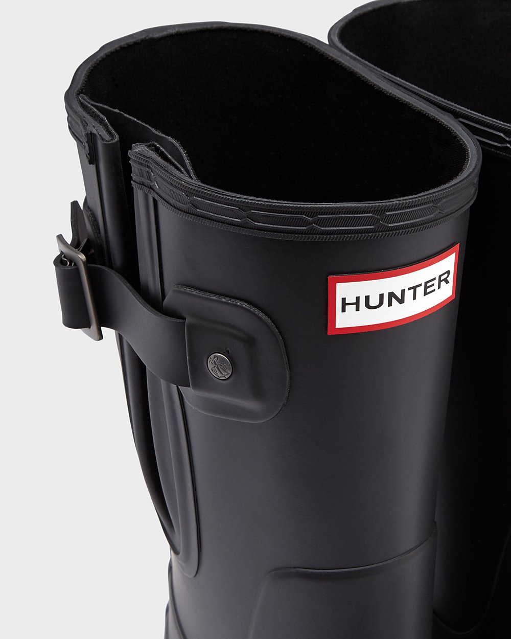 Men Hunter Original Side Adjustable | Short Rain Boots Black | NZ-27651-GODA